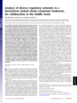Analysis of diverse regulatory networks in a hierarchical context