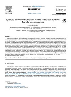 Syncretic discourse markers in Kichwa