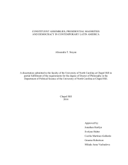 CONSTITUENT ASSEMBLIES, PRESIDENTIAL MAJORITIES AND