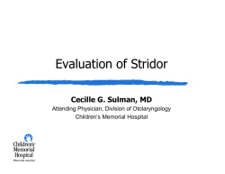Evaluation of Stridor
