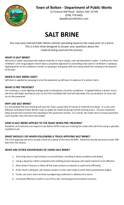 salt brine - Town of Bolton