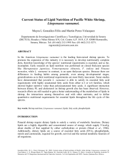 Current Status of Lipid Nutrition of Pacific White Shrimp