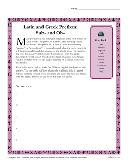 Latin and Greek Prefixes: Sub and Ob