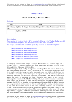 The History of Audley Family X - Audley One