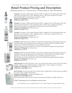 Retail Product Pricing and Description