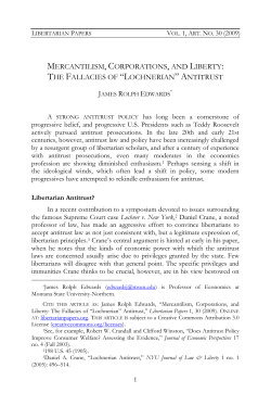 mercantilism, corporations, and liberty: the fallacies of &ldquo;lochnerian&rdquo;