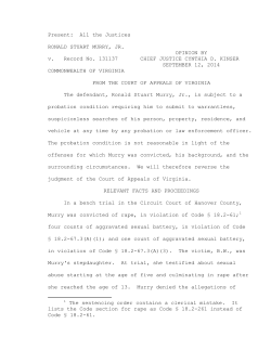 Murry v. Commonwealth - Virginia`s Judicial System