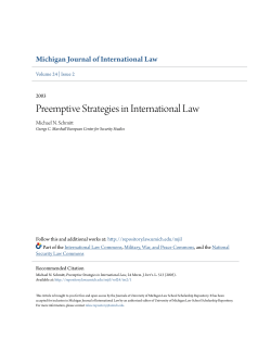 Preemptive Strategies in International Law