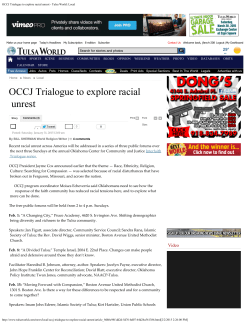 OCCJ Trialogue to explore racial unrest