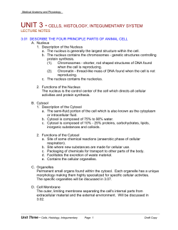 unit 3 -cells, histology, integumentary system
