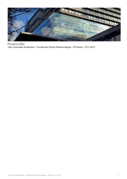 Physics MSc - Vrije Universiteit Amsterdam