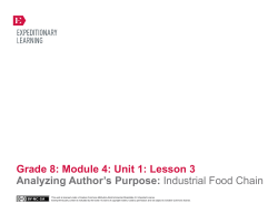Grade 8: Module 4: Unit 1: Lesson 3 Analyzing Author`s Purpose