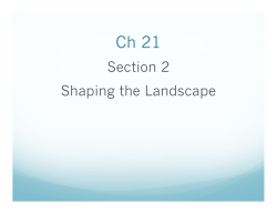 Section 2 Shaping the Landscape