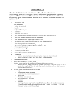 Orientation Gear List