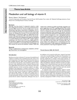 Metabolism and cell biology of vitamin K