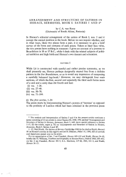ARRANGEMENT AND STRUCTURE OF SATIRES IN HORACE