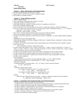 Dr. Maleckar`s Outline of things to study
