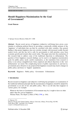 Should Happiness-Maximization be the Goal of Government?