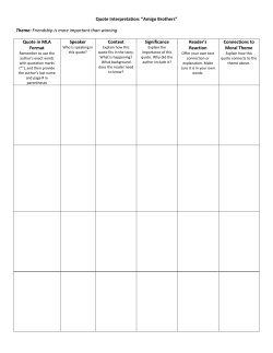 Quote Interpretation: &ldquo;Amigo Brothers&rdquo; Theme: Friendship is more