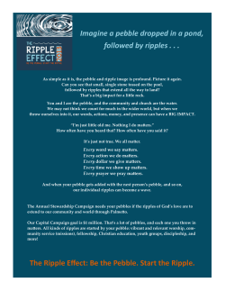 Imagine a pebble dropped in a pond, followed by ripples . . . The