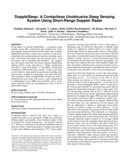 DoppleSleep: A Contactless Unobtrusive Sleep Sensing