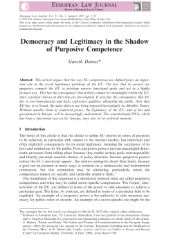 Democracy and Legitimacy in the Shadow of Purposive Competence