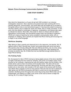 Module: Picture Exchange Communication Systems (PECS) CASE