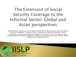 Prof. Marius Olivier. Extension of Social Security - UP