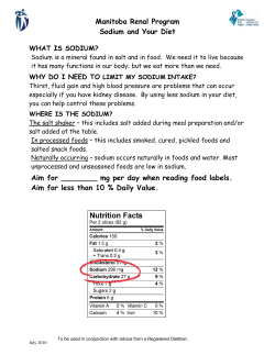 Sodium and Your Diet