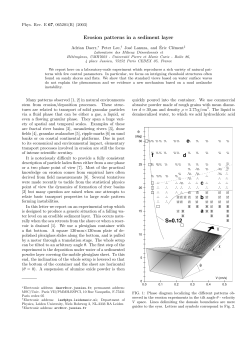 Erosion patterns in a sediment layer