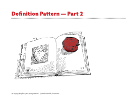 Definition Pattern &mdash; Part 2 - David