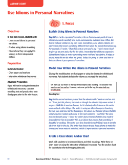 Use Idioms in Personal Narratives