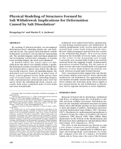 Salt Dissolution and Withdrawal, Deformation, Structure Modeling