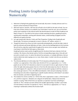 Finding Limits Graphically and Numerically