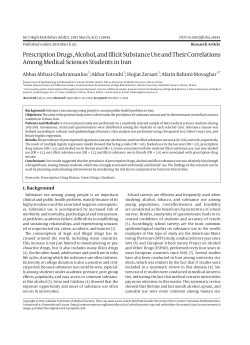 Prescription Drugs, Alcohol, and Illicit Substance Use and Their