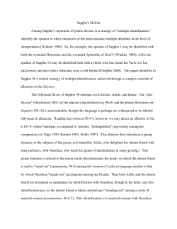 Sappho`s Melilot Among Sappho`s repertoire of poetic devices is a