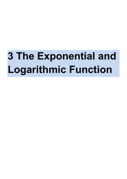3 The Exponential and Logarithmic Function