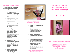 IMPORTANT DETAILS - Christy`s Gourmet Gifts