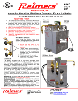 Model JR Steam Boilers - Reimers Electra Steam