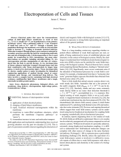 Electroporation of cells and tissues - Weaver Group