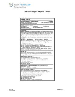 Genuine Bayer Aspirin Tablets