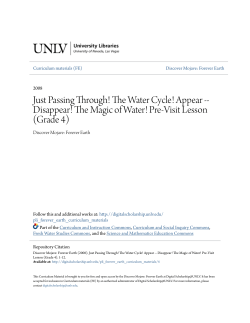 Just Passing Through! The Water Cycle! Appear -