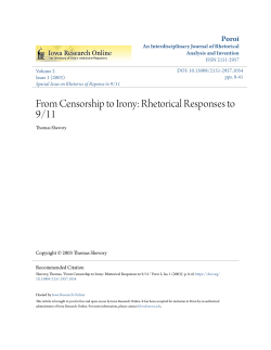 "From Censorship to Irony: Rhetorical Responses to 9/11," Poroi