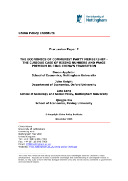 China Policy Institute - University of Nottingham
