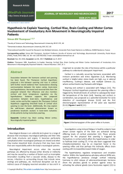 Hypothesis to Explain Yawning, Cortisol Rise, Brain Cooling and