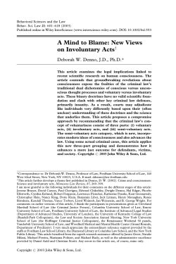 A Mind to Blame: New Views on Involuntary Acts