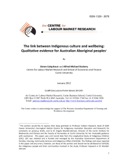 The link between Indigenous culture and wellbeing