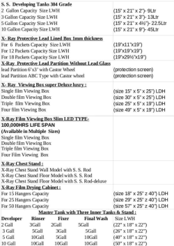 S. S. Developing Tanks 304 Grade 2 Gallon Capacity Size LWH 3