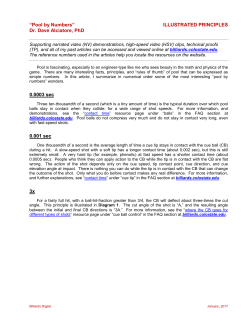 Section 1 - Billiards and Pool Principles, Techniques, Resources