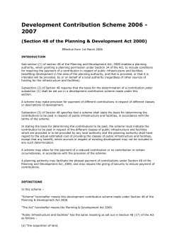 Development Contribution Scheme 2006 - 2007